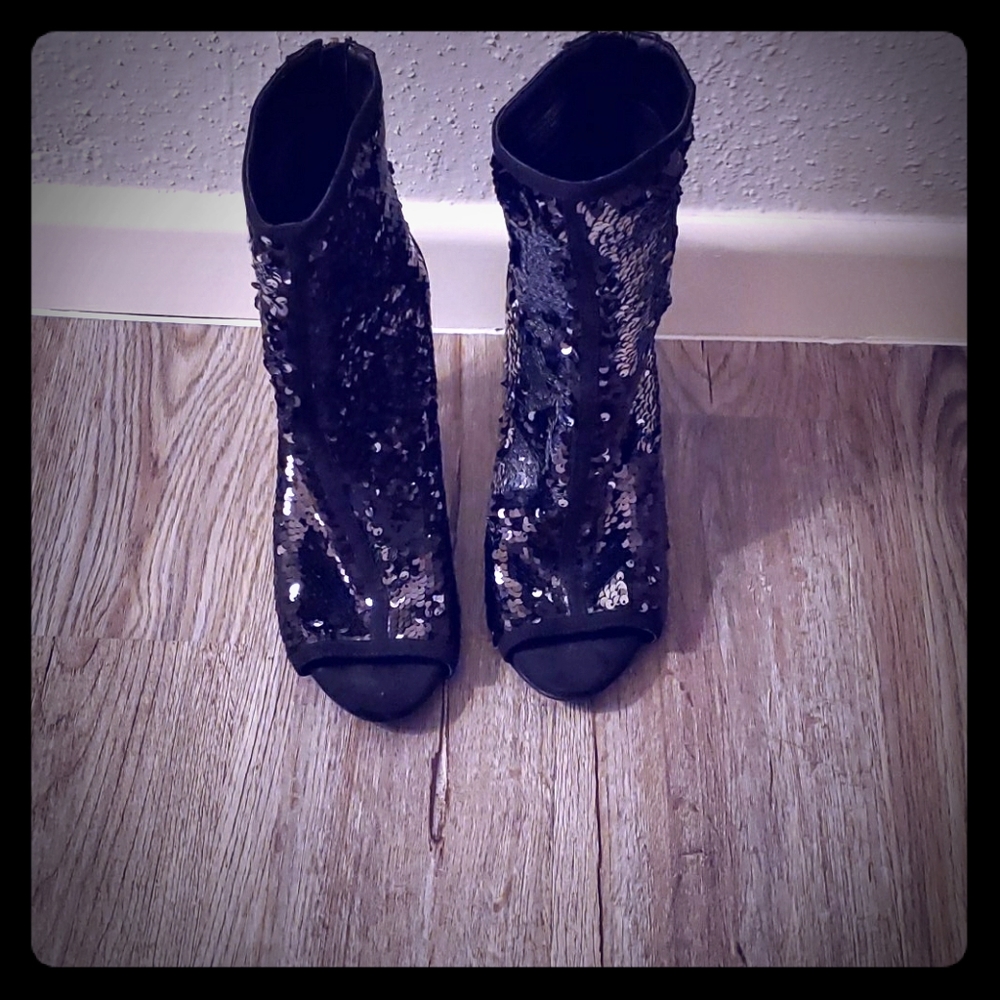Reverse Sequin Booties